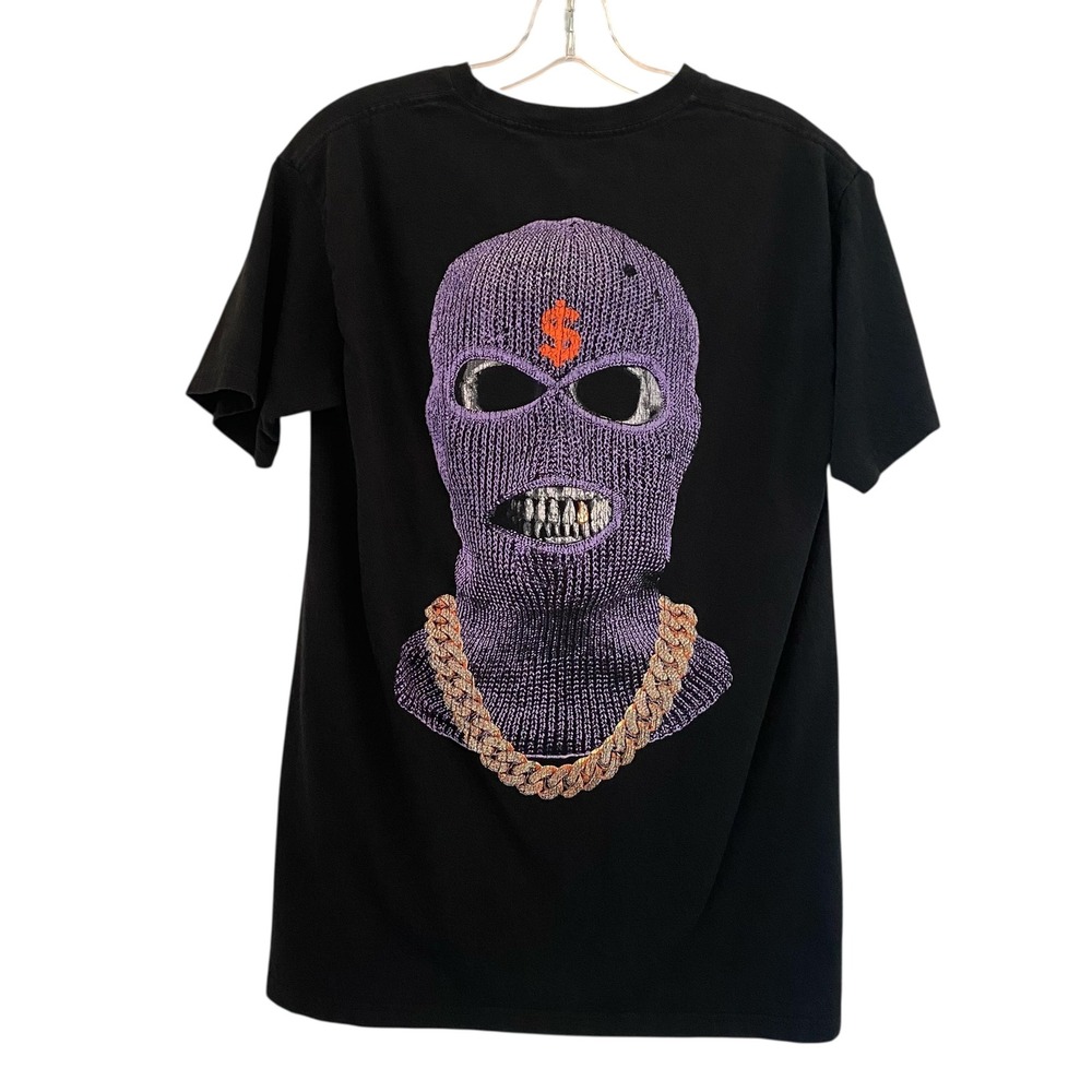 Nova Men No Face Or Case T-Shirt Mask Gold Chain Short Sleeve Tee Black Medium‎
